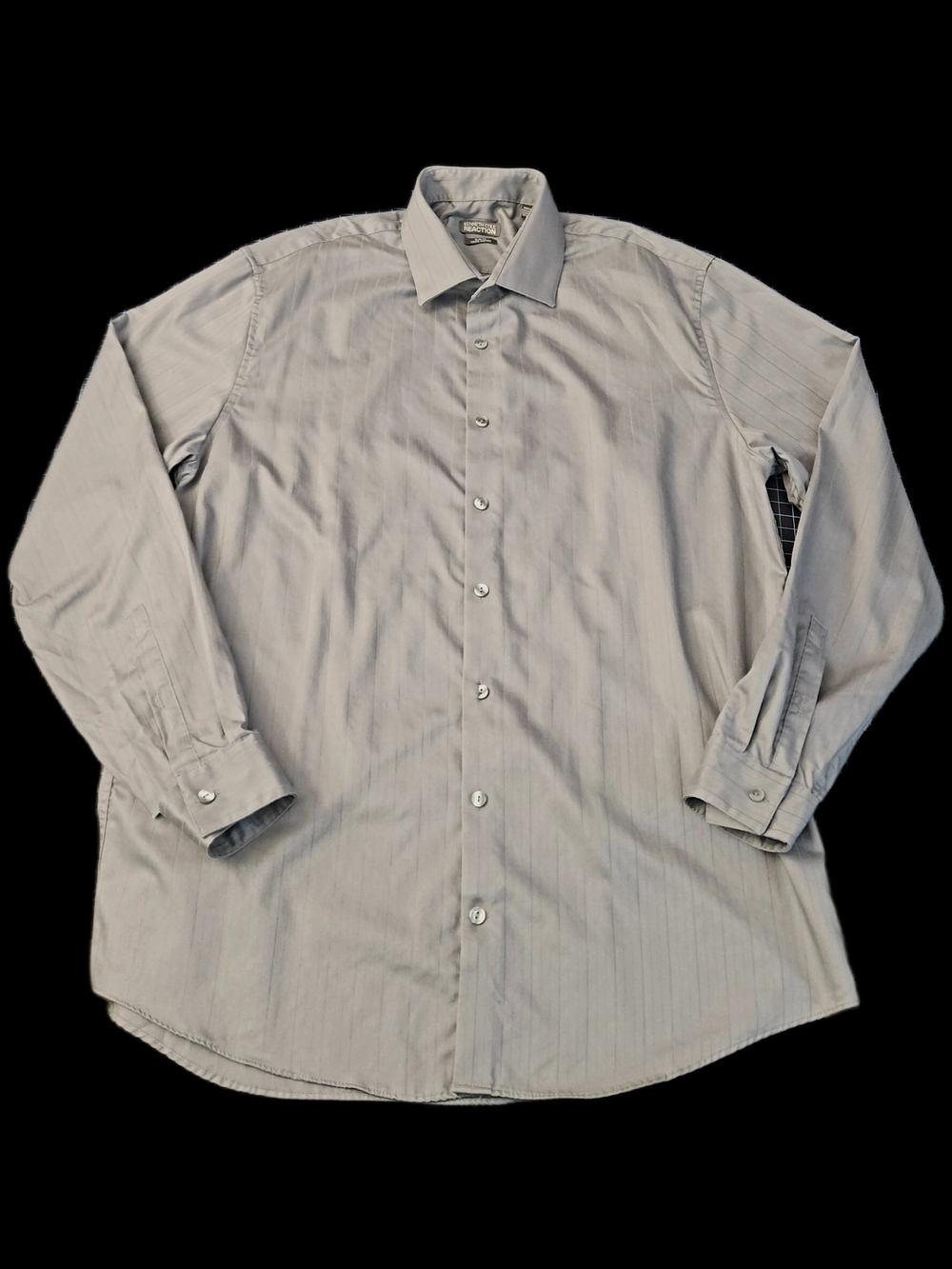 #MC30 Kenneth Cole Men's Light Gray Long-Sleeve Dress Shirt